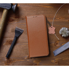 XIAOMI Redmi 12C Book Handytaschen Leather case SMART PRO Elegant  Braun 