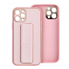 Apple iPhone 14 Hülle LEATHER Case Kickstand Rosa 