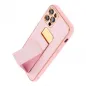 Apple iPhone 14 Hülle LEATHER Case Kickstand Rosa 