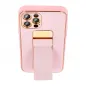 Apple iPhone 14 Hülle LEATHER Case Kickstand Rosa 