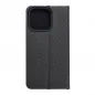 Apple iPhone 14 Pro Book Handytaschen LUNA Book Carbon Kohlenstoff-Faser, Elegant  Schwarz 