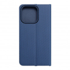 Apple iPhone 14 Pro Book Handytaschen LUNA Book Carbon Kohlenstoff-Faser, Elegant  Blau 