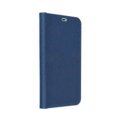 Apple iPhone 14 Book Handytaschen LUNA Book Carbon Kohlenstoff-Faser, Elegant  Blau 