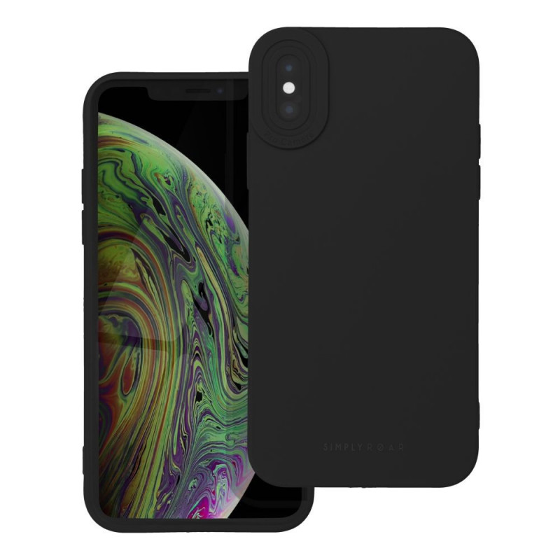 Apple iPhone XS Hülle Roar Luna Monochromatische, Stilvoll, Ein ästhetisches Accessoire  Schwarz 