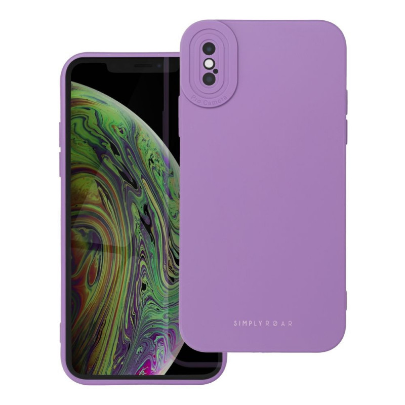 Apple iPhone XS Hülle Roar Luna Monochromatische, Stilvoll, Ein ästhetisches Accessoire  Lila (Violet) 