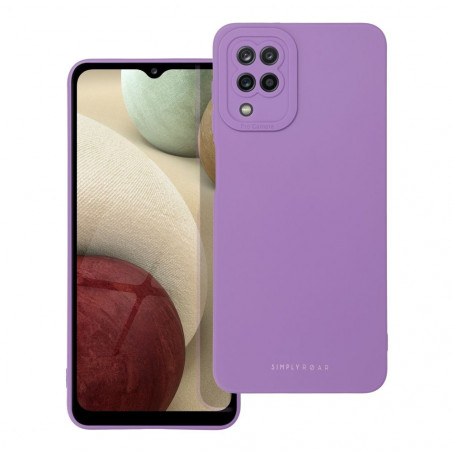 Samsung Galaxy A12 Hülle Roar Luna Monochromatische, Stilvoll, Ein ästhetisches Accessoire  Lila (Violet)