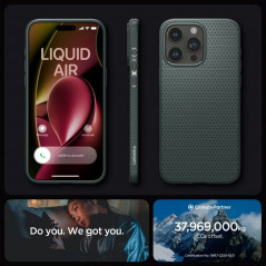 Apple iPhone 15 Pro Hülle Spigen  Liquid Air Abgrundgrün 