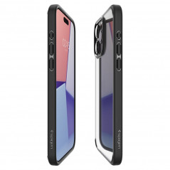 Apple iPhone 15 Pro Max Hülle Spigen Ultra Hybrid Kristallklar  Matt Schwarz 