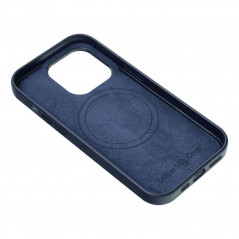 Apple iPhone 15 Hülle Leather Mag Cover Elegant  MagSAFE  Indigoblau 