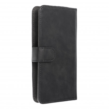 Samsung Galaxy S21 5G Universaletui, Book Handytaschen COMMON book Elegant, Weiches Futter innen  Schwarz 