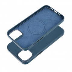 Apple iPhone 15 Plus Hülle Leather Mag Cover Elegant  MagSAFE  Indigoblau