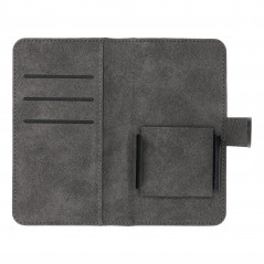 Apple iPhone 12 Universaletui, Book Handytaschen COMMON book Elegant, Weiches Futter innen  Schwarz 