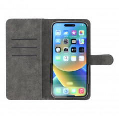 Apple iPhone 12 Universaletui, Book Handytaschen COMMON book Elegant, Weiches Futter innen  Schwarz 