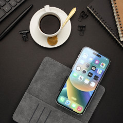 Apple iPhone 12 Universaletui, Book Handytaschen COMMON book Elegant, Weiches Futter innen  Schwarz 