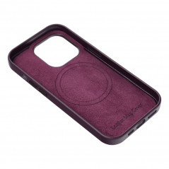 Apple iPhone 15 Plus Hülle Leather Mag Cover Elegant  MagSAFE  Dunkelviolett 