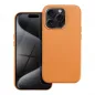 Apple iPhone 15 Pro Hülle Leather Mag Cover Elegant  MagSAFE  Orange 