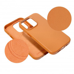 Apple iPhone 15 Pro Hülle Leather Mag Cover Elegant  MagSAFE  Orange 