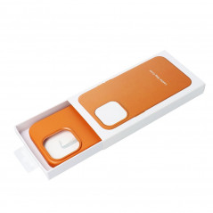 Apple iPhone 15 Pro Hülle Leather Mag Cover Elegant  MagSAFE  Orange 