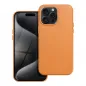 Apple iPhone 15 Pro Max Hülle Leather Mag Cover Elegant  MagSAFE  Orange 