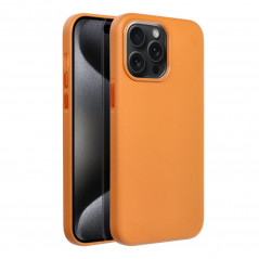 Apple iPhone 15 Pro Max Hülle Leather Mag Cover Elegant  MagSAFE  Orange 