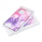 Apple iPhone 15 Pro Max Hülle Leather Mag Cover Elegant  MagSAFE  Lila Spritzer 