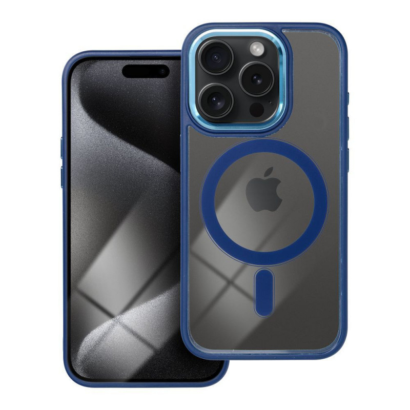 Apple iPhone 15 Pro Hülle Color Edge Mag MagSAFE  Navy blau 