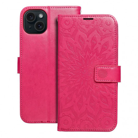 Apple iPhone 15 Plus Book Handytaschen MEZZO Book Mandala  Magenta