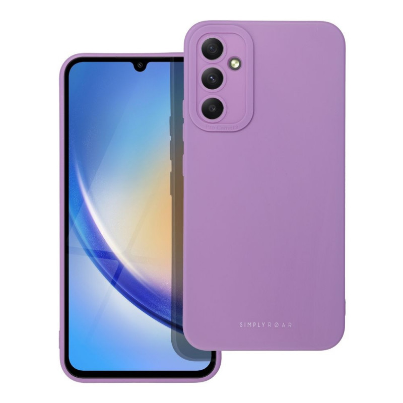 Samsung Galaxy A34 Hülle Roar Luna Monochromatische, Stilvoll, Ein ästhetisches Accessoire  Lila (Violet) 