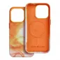 Apple iPhone 14 Pro Hülle Leather Mag Cover Elegant  MagSAFE  Orange Spritzer 