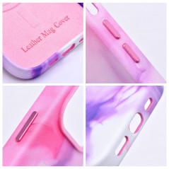 Apple iPhone 13 Pro Max Hülle Leather Mag Cover Elegant  MagSAFE  Lila Spritzer 