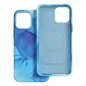 Apple iPhone 12 Pro Max Hülle Leather Mag Cover Elegant  MagSAFE  Blau Spritzer 