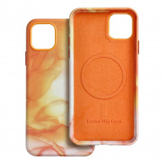 Apple iPhone XS Max Hülle Leather Mag Cover Elegant  MagSAFE  Orange Spritzer 