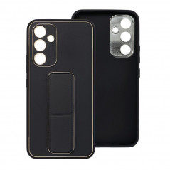 Samsung Galaxy A54 Hülle LEATHER Case Kickstand Schwarz 