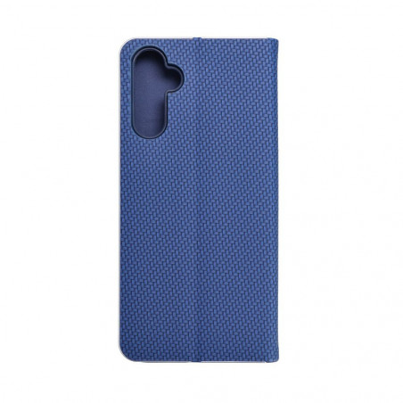 Samsung Galaxy A14 LTE Book Handytaschen LUNA Book Carbon Kohlenstoff-Faser, Elegant  Blau 