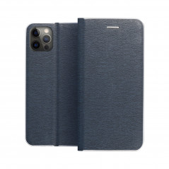 Samsung Galaxy A34 Book Handytaschen LUNA Book Carbon Kohlenstoff-Faser, Elegant  Blau 