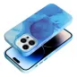 Apple iPhone 14 Pro Max Hülle Leather Mag Cover Elegant  MagSAFE  Blau Spritzer 