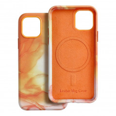 Apple iPhone 11 Pro Hülle Leather Mag Cover Elegant  MagSAFE  Orange Spritzer 