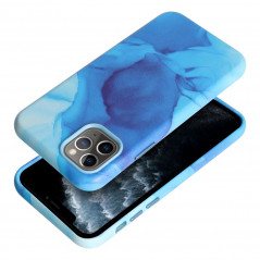 Apple iPhone 11 Pro Hülle Leather Mag Cover Elegant  MagSAFE  Blau Spritzer