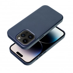 Apple iPhone 12 Hülle Leather Mag Cover Elegant  MagSAFE  Indigoblau 