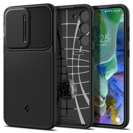 Samsung Galaxy S23 Plus 5G Hülle Spigen Optik Armor Schwarz