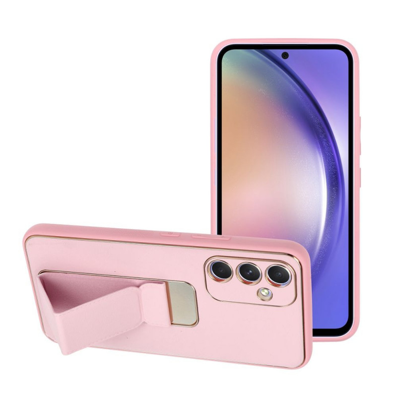 Samsung Galaxy A54 Hülle LEATHER Case Kickstand Rosa 