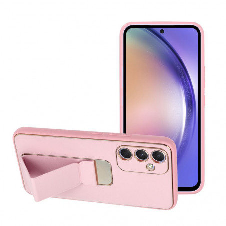 Samsung Galaxy A54 Hülle LEATHER Case Kickstand Rosa 