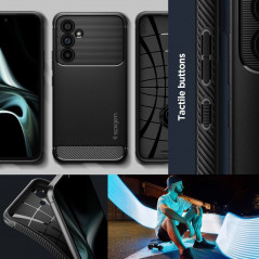 Samsung Galaxy A54 Hülle Spigen Rugged Armor Kohlenstoff-Faser, Elegant  Matt Schwarz 