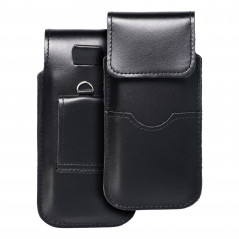 Apple iPhone 5 5S Universaletui, Gürtelholster ROYAL - Leather universal flap pocket Schwarz 