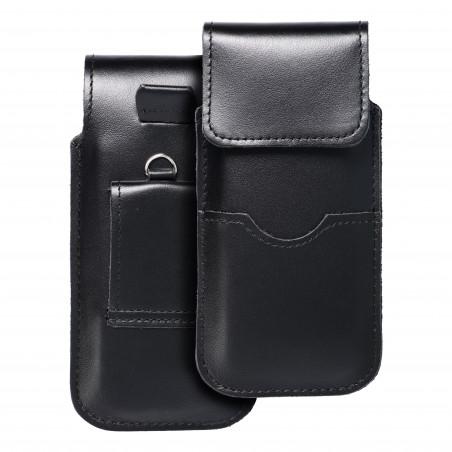 Apple iPhone 5 5S Universaletui, Gürtelholster ROYAL - Leather universal flap pocket Schwarz 