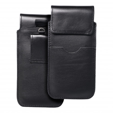 Apple iPhone 6 6S Plus Universaletui, Gürtelholster ROYAL - Leather universal flap pocket Schwarz 