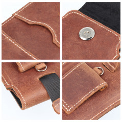 Apple iPhone 5 5S Universaletui, Gürtelholster ROYAL - Leather universal flap pocket Braun 