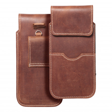 Apple iPhone 6 6S Universaletui, Gürtelholster ROYAL - Leather universal flap pocket Braun 