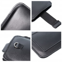 Apple iPhone 5 5S Universaletui, Gürtelholster ROYAL - Leather universal flap pocket Schwarz 