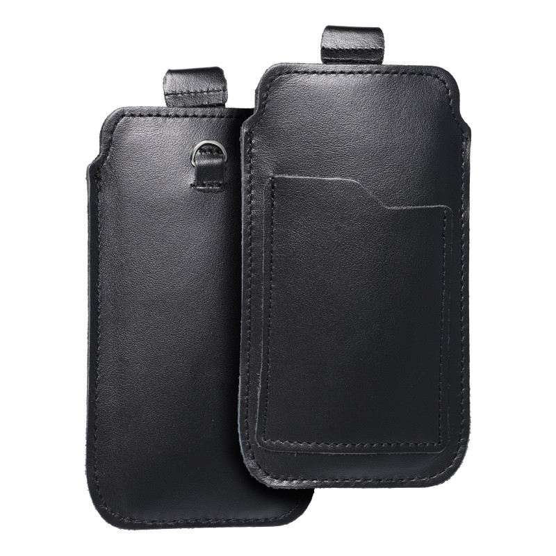 Apple iPhone 6 6S Universaletui, Gürtelholster ROYAL - Leather universal flap pocket Schwarz 